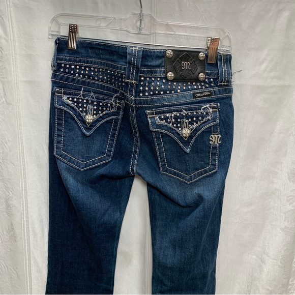 Miss Me Jewels Womens Bootcut Jeans Size 26 Rhinestone Pockets Low Rise - Picture 8 of 8